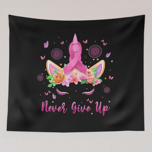 Item preview, breast cancer unicorn Never give up designed and sold by bluebadgez.