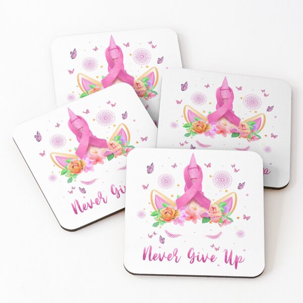 Item preview, breast cancer unicorn Never give up designed and sold by bluebadgez.