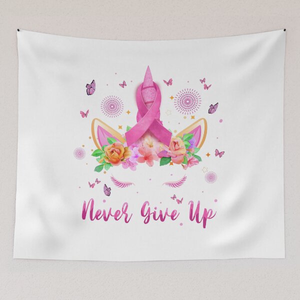Item preview, breast cancer unicorn Never give up designed and sold by bluebadgez.