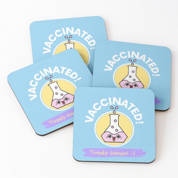 Item preview, Vaccinated Thanks Science Blue Rectangle Design - Cute Funny Vaccinated Science designed and sold by Teetee94.