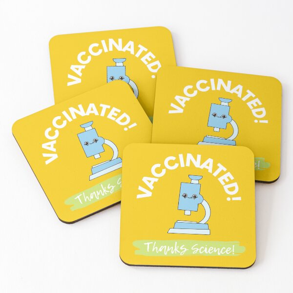 Item preview, Vaccinated Thanks Science Microscope Yellow Rectangle Design - Cute Funny Vaccinated Science designed and sold by Teetee94.