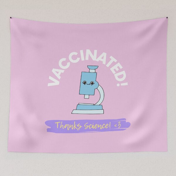 Item preview, Vaccinated Thanks Science Pink Rectangle Design - Cute Funny Vaccinated Science designed and sold by Teetee94.