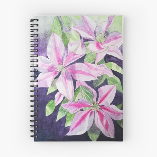 Item preview, Pink purple clematis watercolour painting  designed and sold by esvb.