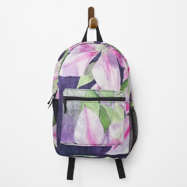 Item preview, Pink purple clematis watercolour painting designed and sold by esvb.