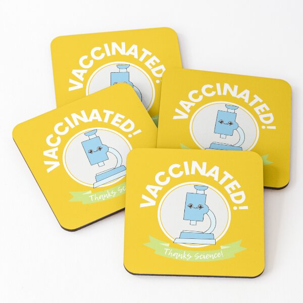 Item preview, Vaccinated Thanks Science Microscope Yellow Round Design - Cute Funny Vaccinated Science designed and sold by Teetee94.