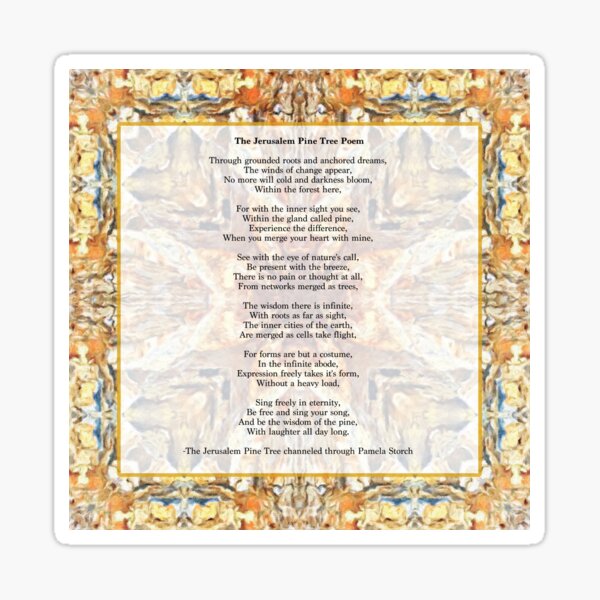 The Jerusalem Pine Tree Poem Sticker