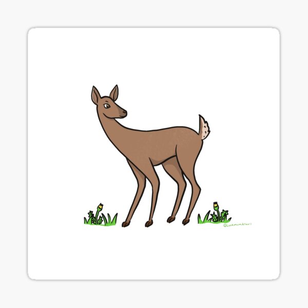 Doe. A deer. Sticker