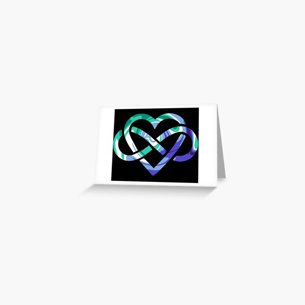 Swirled Gay Polyamory Infinity Heart Greeting Card