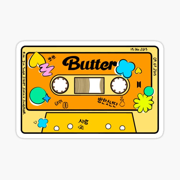 Butter Cassette Tape  Sticker