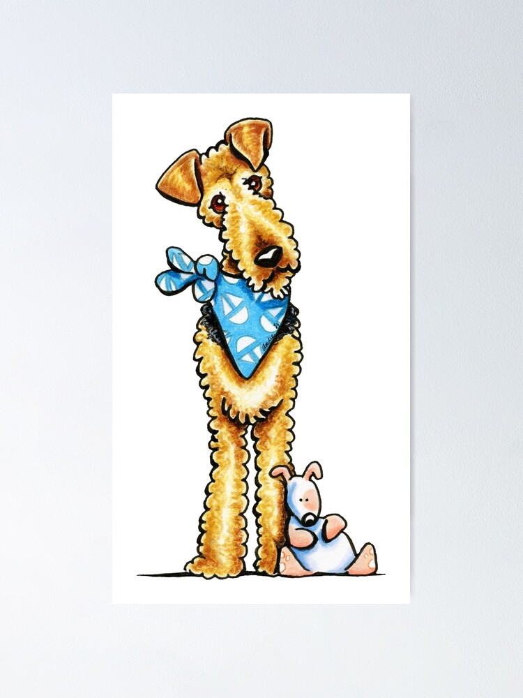 Airedale Terrier Welpe Poster Von Offleashart Redbubble