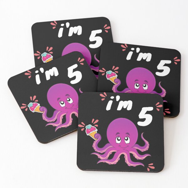 Item preview, Kids I'm 5 Ice Cream Octopus Lover 5th Birthday Gift For Boy Girl  designed and sold by VAN-DESIGN.
