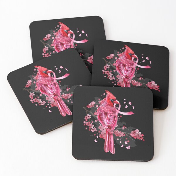 Item preview, Breast Cancer Awareness Red Cardinal Bird Ribbon designed and sold by bluebadgez.