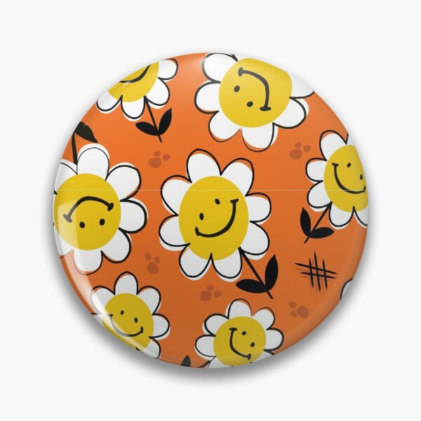 Item preview, Retro Groovy Smile Daisy Happy Smiley Face Orange Hippie  designed and sold by GypsyGoonDesign.