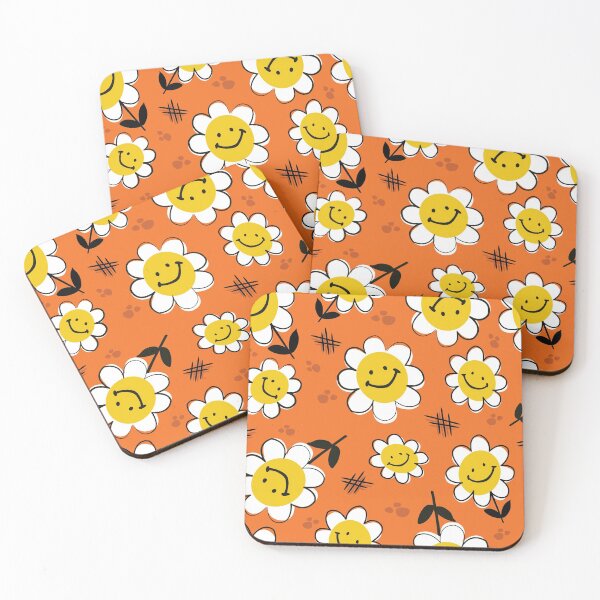 Item preview, Retro Groovy Smile Daisy Happy Smiley Face Orange Hippie  designed and sold by GypsyGoonDesign.