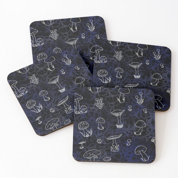 Item preview, Mushrooms - Blue Background designed and sold by Blenderbeetle.