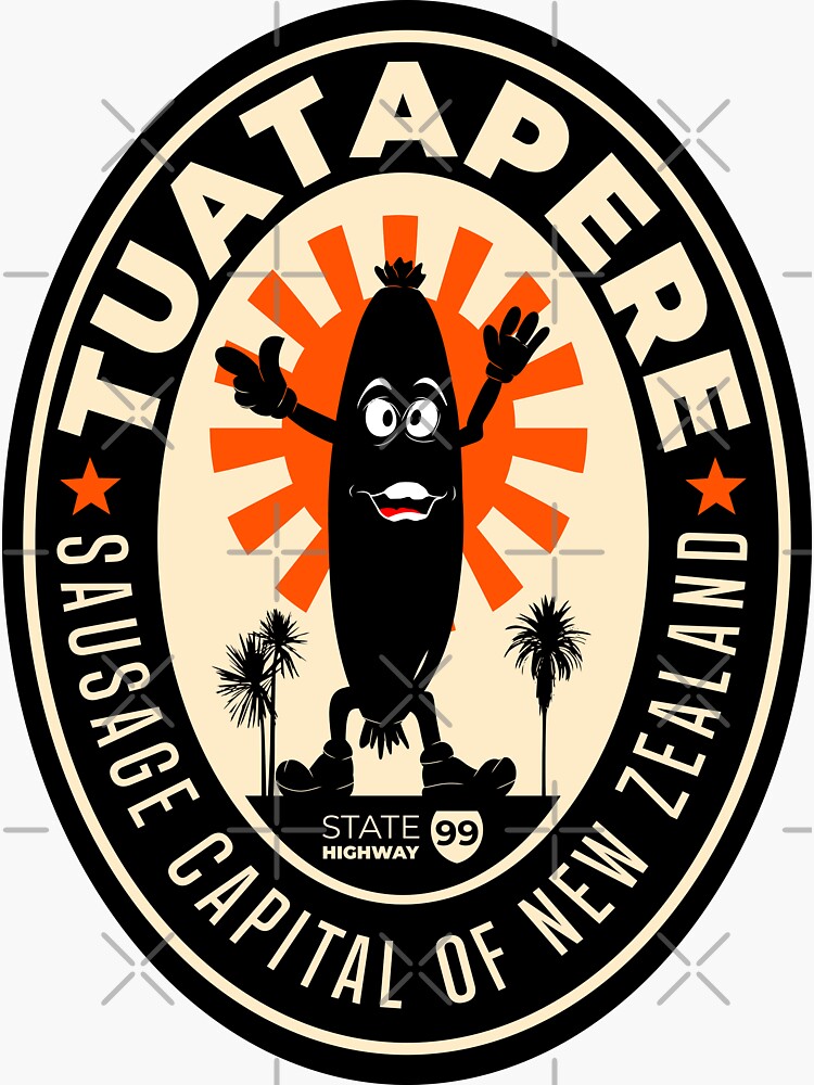 " Tuatapere Sausage capital of New Zealand" Sticker for Sale by Kiwidom