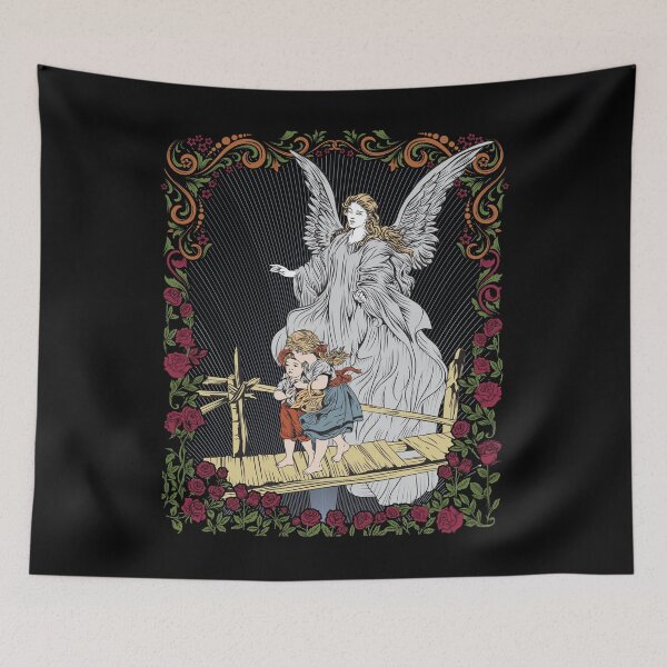 Item preview, Angel Guarding Children Crossing the Bridge designed and sold by javaneka.