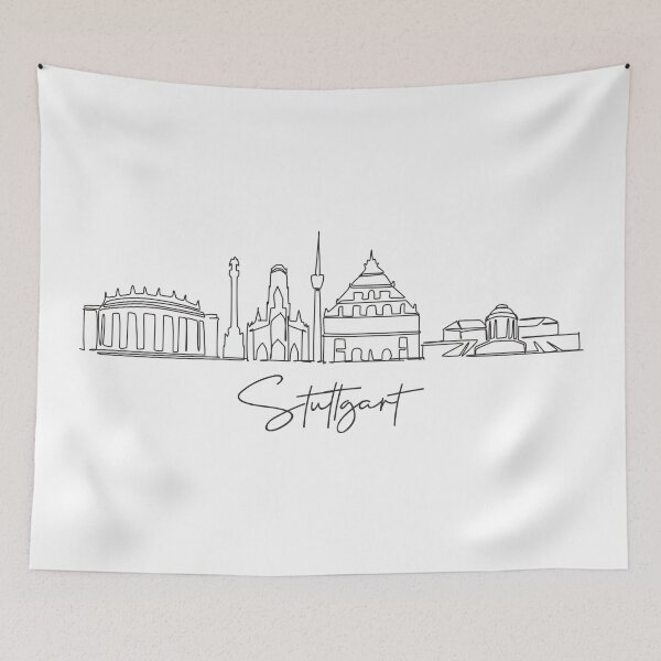 Item preview, Stuttgart Skyline Cityscape designed and sold by SimpleLineDraw.