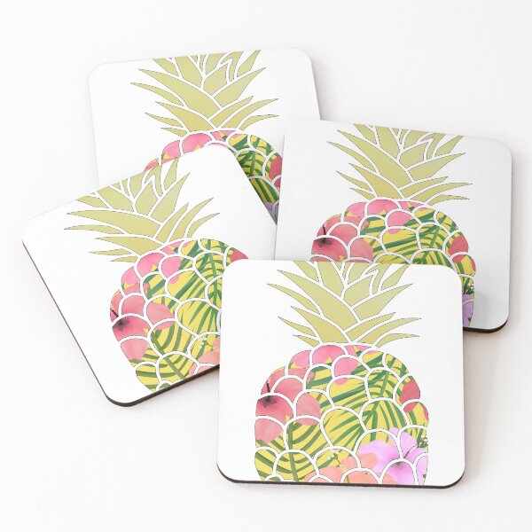 Item preview, Tropical Floral Pineapple Gold Leaf  designed and sold by ViewerEqualsPhoton.