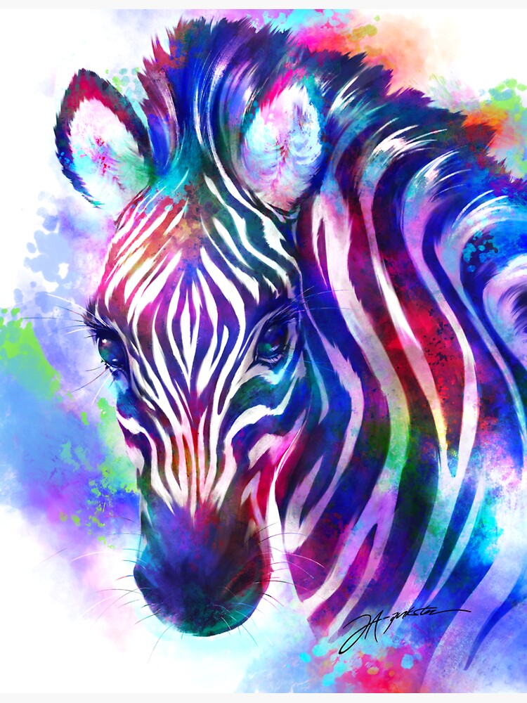 "Color splash Zebra" Sticker by JApunkster Redbubble