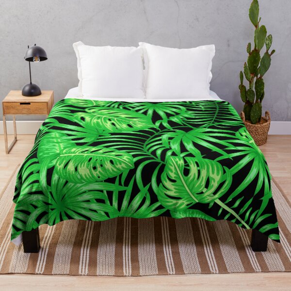 Item preview, Tropical Island-Style Palm Leaves Pattern On Black designed and sold by DEC02.