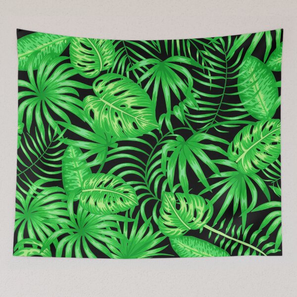 Item preview, Tropical Island-Style Palm Leaves Pattern On Black designed and sold by DEC02.