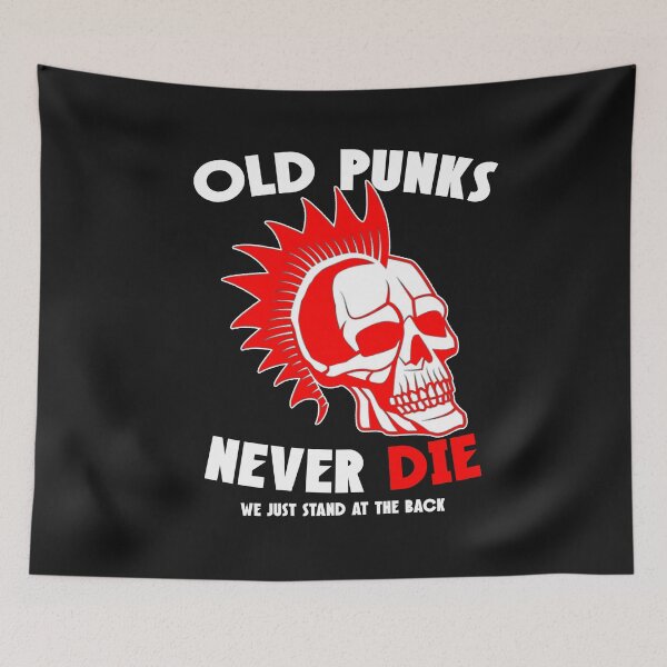 Item preview, Old Punks Never Die Funny Punk Rocker designed and sold by SharpThreadZ.