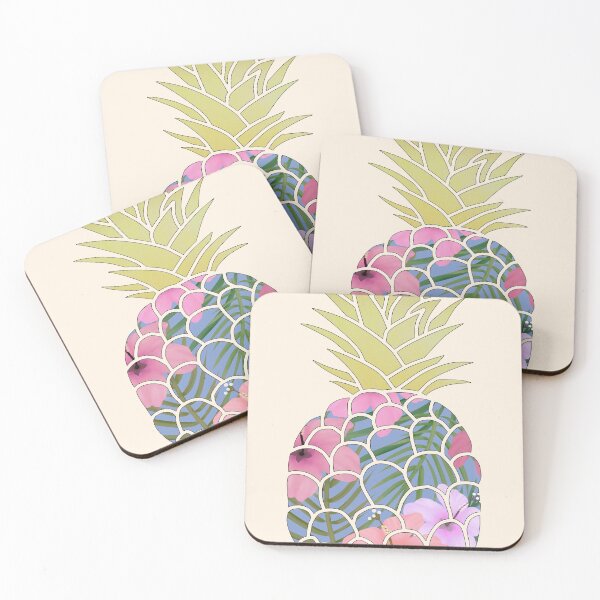 Item preview, Tropical Floral Pineapple Gold Leaf  designed and sold by ViewerEqualsPhoton.