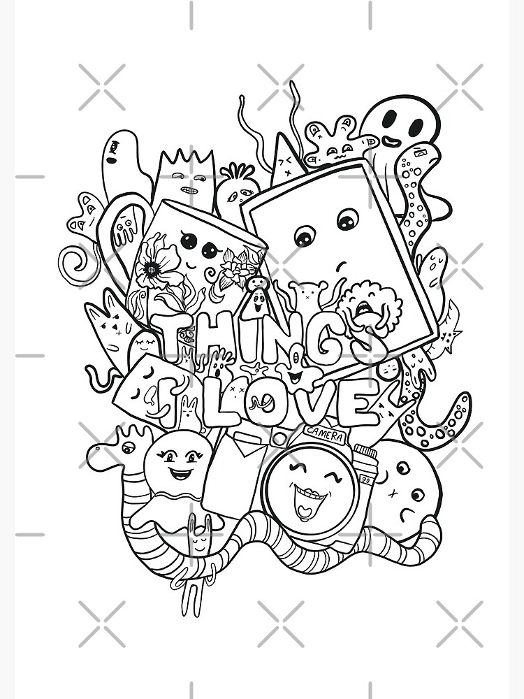 Thumbnail 3 of 3, Journal, Blank Doodle art - things I love designed and sold by Fatamimosh.