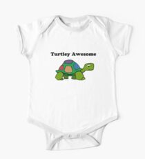 Turtley Awesome With Black Text (Clothing & Sticker ) One Piece - Short Sleeve