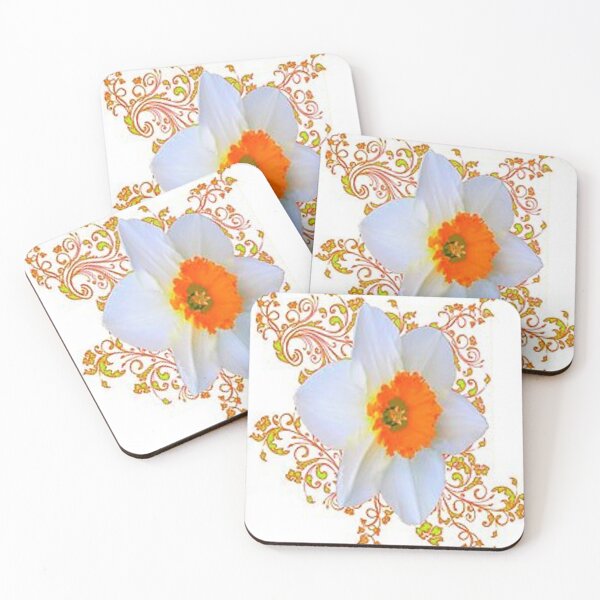 Item preview, WHITE SPRING GARDEN DAFFODIL ABSTRACT ART. designed and sold by sharlesart.