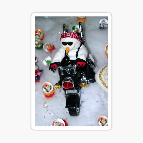 Motorcycle Snowman Sticker