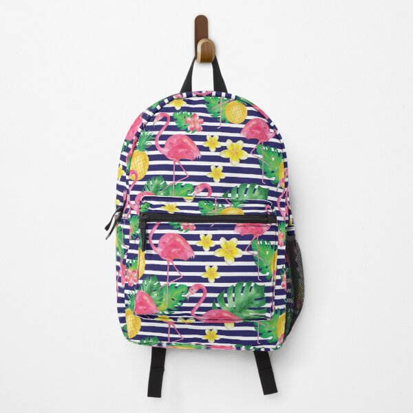 Item preview, Tropical Flamingos Stripe designed and sold by Redhillcreative.