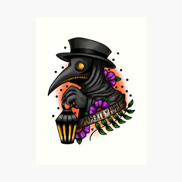 Plague Doctor Traditional Tattoo DISTRESSED Classic Tshirt Sticker for  Sale by paintedlife  Redbubble