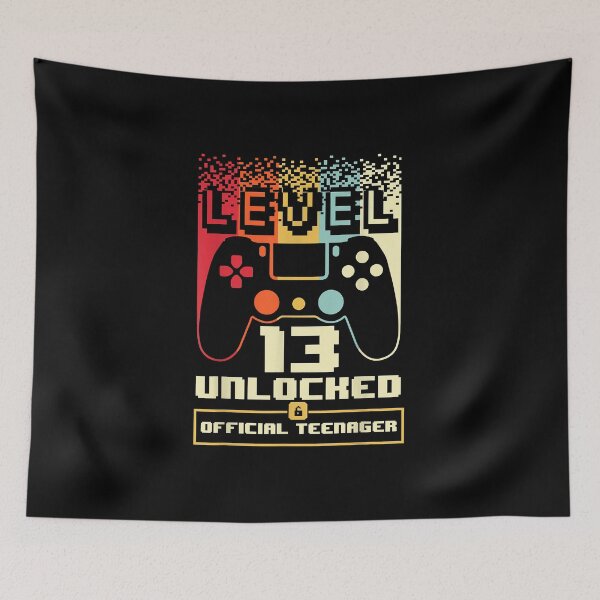 Item preview, 13th Birthday Gift Boys Level 13 Unlocked Official Teenager T-Shirt designed and sold by Sellberg52.