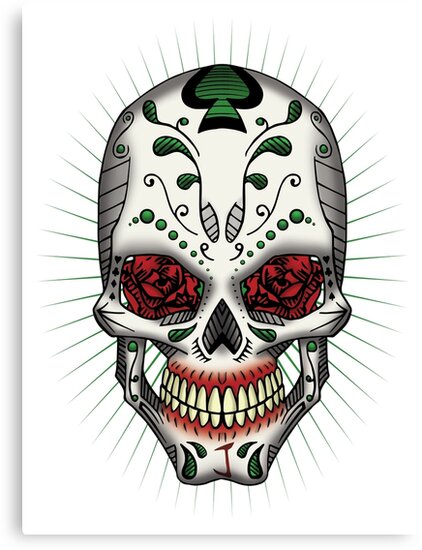 quot sugar skull series der joker quot leinwanddrucke von quot sugar skull series der joker quot leinwanddrucke von