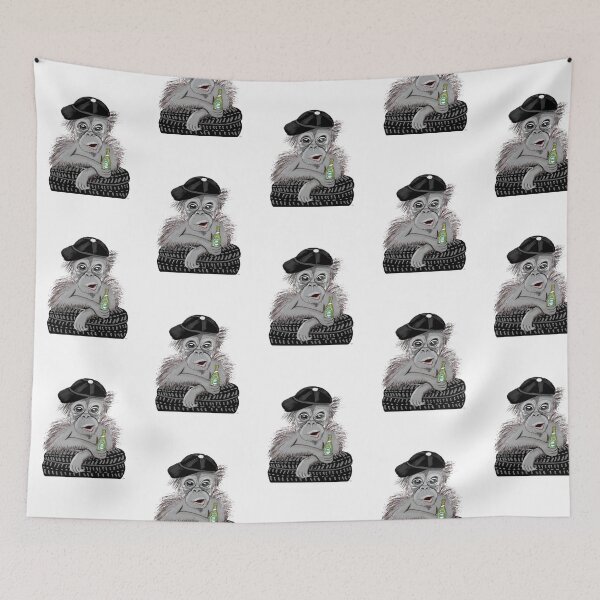 Item preview, chimpansee with beer designed and sold by miarsmoller.