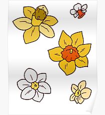 Colorful Daffodils Poster