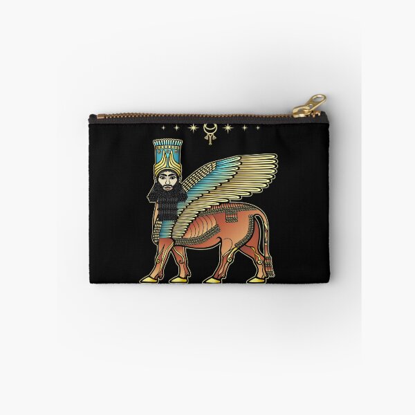 Item preview, Animation drawing: image of the Assyrian mythical deity Shedu: a winged bull with  head of person. character in Sumerian mythology.  designed and sold by YanaZvereva.