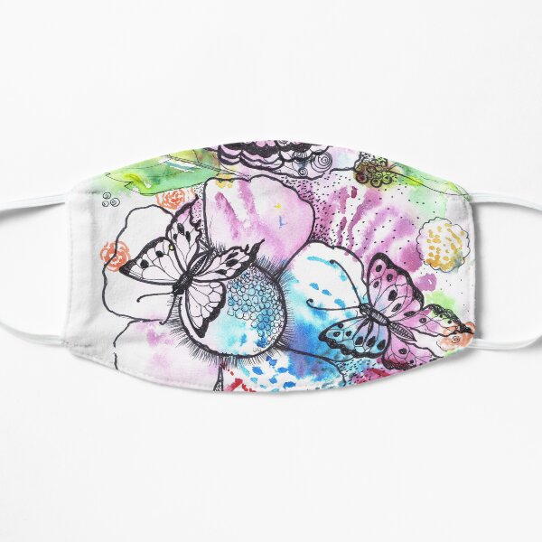 Flowers and butterflies Flat Mask