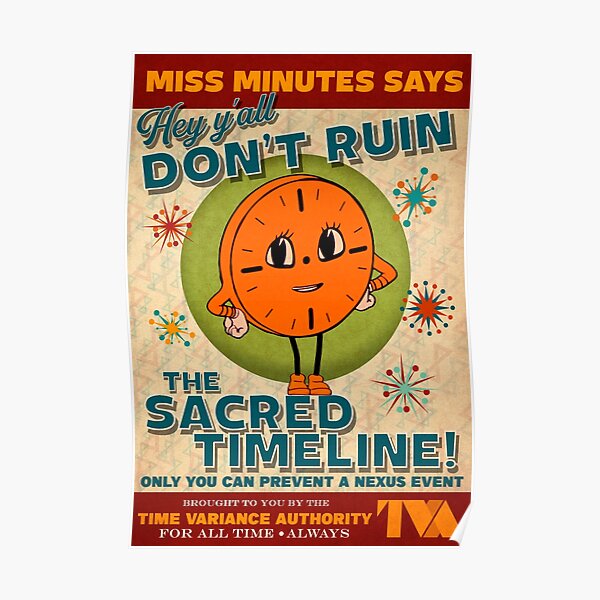 Miss Minutes TVA Retro Propaganda Artwork Poster