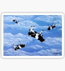 Falling Cows Sticker
