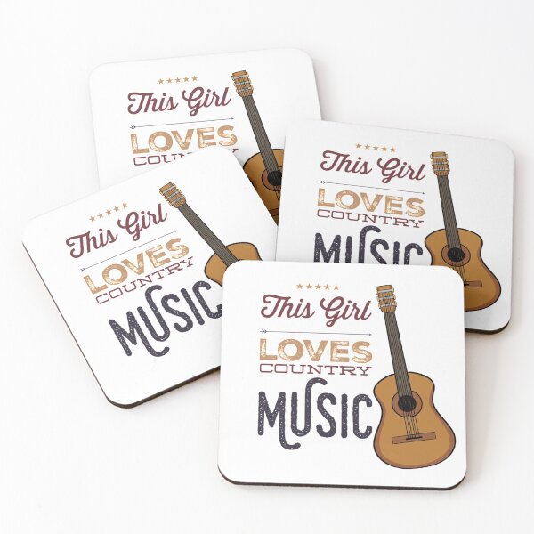 Item preview, This Girl Loves Country Music with Acoustic Guitar Brown Image designed and sold by HppyStrngHelthy.