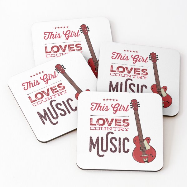 Item preview, This Girl Loves Country Music with Electric Bass Guitar Red Image designed and sold by HppyStrngHelthy.