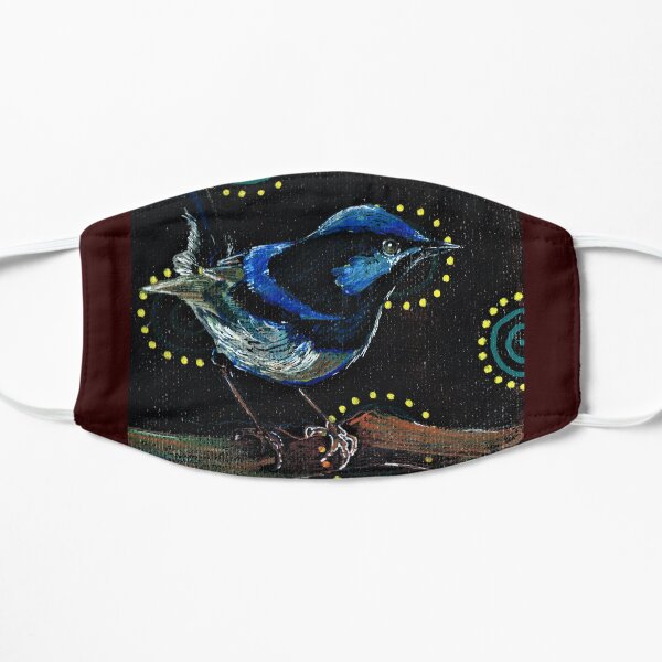 Happy Blue Wren Flat Mask