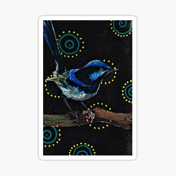 Happy Blue Wren Sticker