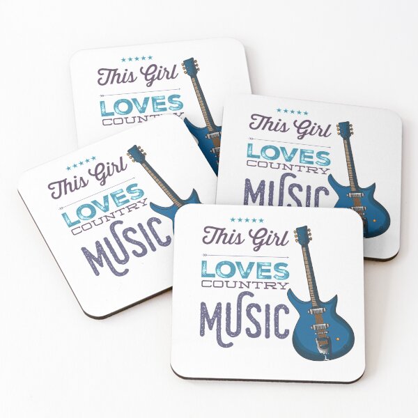 Item preview, This Girl Loves Country Music with Electric Bass Guitar Blue Image designed and sold by HppyStrngHelthy.