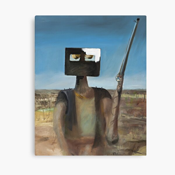 Sidney Nolan - 'Outlaw' (1955), oil and enamel on board. High quality print of the the iconic Australian painting. Canvas Print