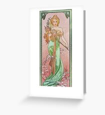 Alphonse Mucha - Printempsspring Greeting Card