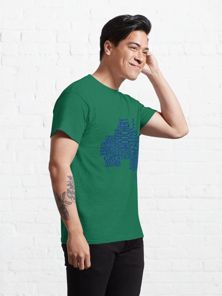 Alternate view of Australian Distilleries Map (Blue) Classic T-Shirt